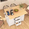 LunaLulinlk 55.7'' Large Kitchen Island with 2 Drop Leaf,, Rolling Kitchen Cart on 5 Wheels with Power Outlet - 2 of 4
