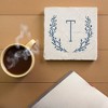 Personalization Mall Farmhouse Floral Personalized Letter Tumbled Stone Coaster Set - 3 of 4