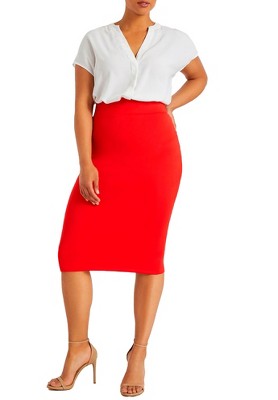 ELOQUII Women's Plus Size Neoprene Pencil Skirt