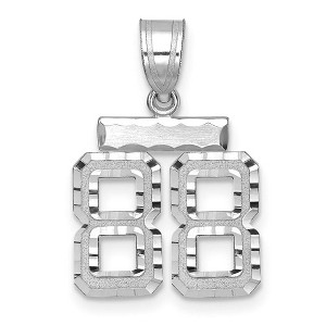 Black Bow Jewelry 14k White Gold, Varsity Collection, Small D/C Pendant, Number 88 - 1 of 3