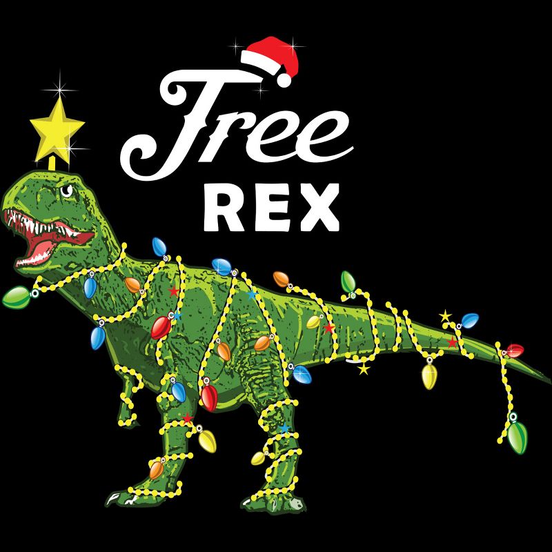 Men's Design By Humans Dinosaur Christmas Tree Rex Christmas Gift By amitsurti T-Shirt, 2 of 5