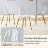 MAYEERTY Set of 4 Modern Transparent Armless Dining Chair Plastic Crystal Nordic with Golden Plated Leg - 4 of 4
