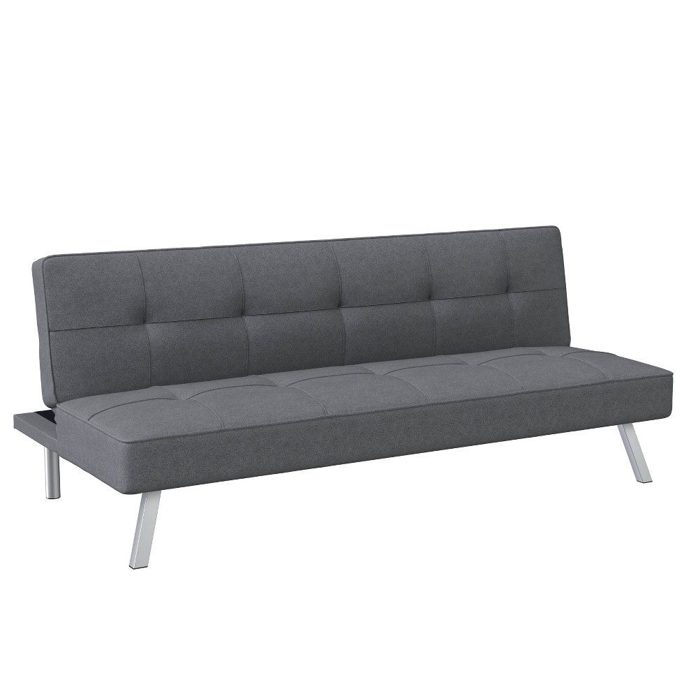 Colette Convertible Futon Sofa Bed Charcoal - Serta