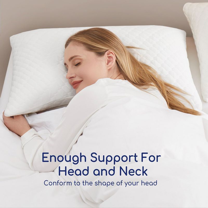 Peace Nest Pack of 2  Shredded Memory Foam Adjustable Bed Pillows for Back & Side Sleeper, 3 of 7
