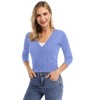 Women's Casual Open Front Knit Cropped Bolero Shrug 3/4 Sleeve Cardigan Sweater - 3 of 4