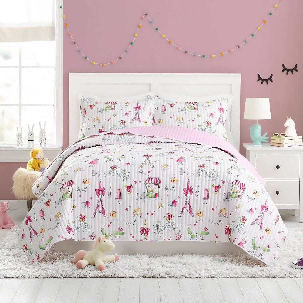 Photos - Duvet 2pc Twin Pretty in Paris Kids' Quilt Set - Urban Playground