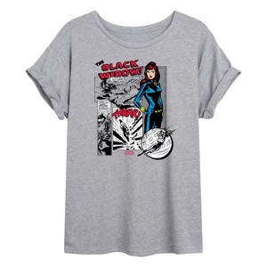Women's - Marvel - Black Widow Panels Oversized Graphic T-Shirt - 1 of 4