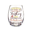 Evergreen Stemless Wine Glass w/box, 17 oz., This Wine Pairs Well with Turkey and Difficult Relatives - 4 of 4