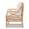 bali & pari Brandon Fabric Upholstered and Button Tufted Armchair Black/Gold: Modern Rattan Frame, No Assembly Required - 3 of 4