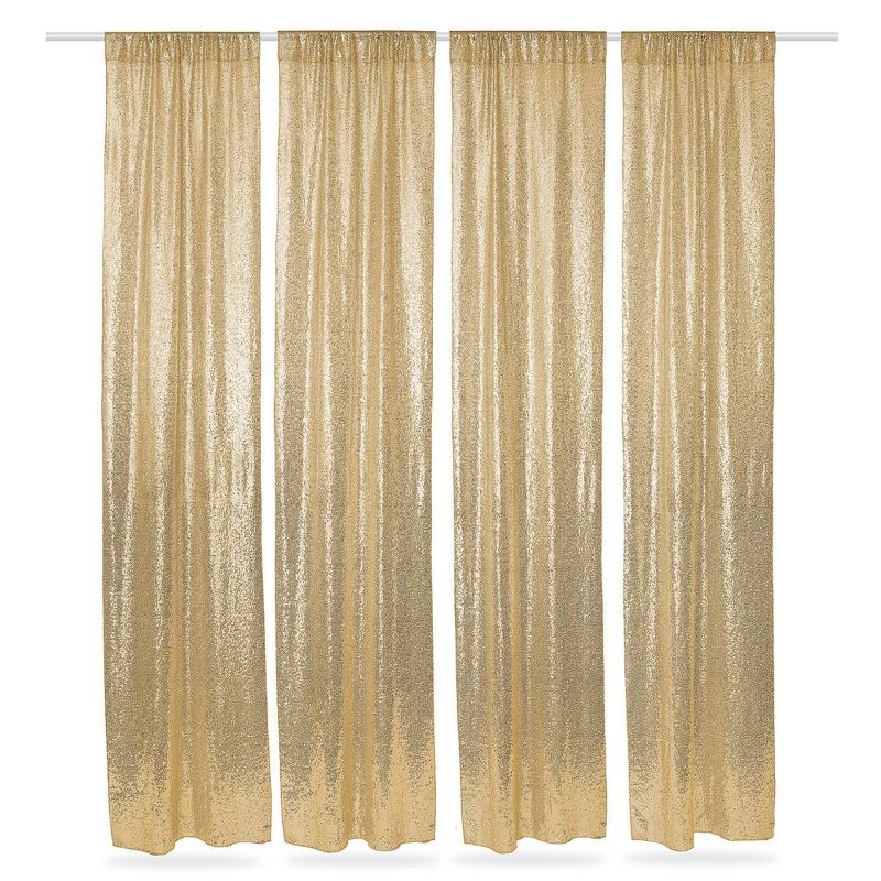 Lann's Linens (Set of 4) Sequin Photography Backdrop Curtains - 2ft x 8ft Tall Glitter Backgrounds for Wedding, Party or Photo Booth, 1 of 8