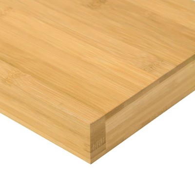 Medium Brown Bamboo Floating Wall Shelf