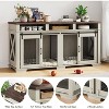 71" Double Dog Crate Furniture for 2 Dogs - XL TV Stand with 3 Storage Drawers,Removable Divider & Sliding Barn Door - 4 of 4