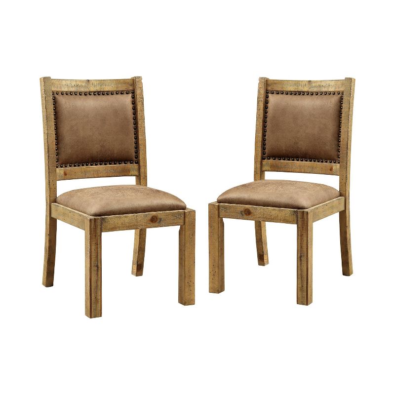Set of 2 Shelia Padded Leatherette Side Dining Chairs Dark Brown - HOMES: Inside + Out, 1 of 6