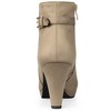 Allegra K Women's Platform Side Zippers Buckle Decor Chunky Heel Ankle Boots - 3 of 4