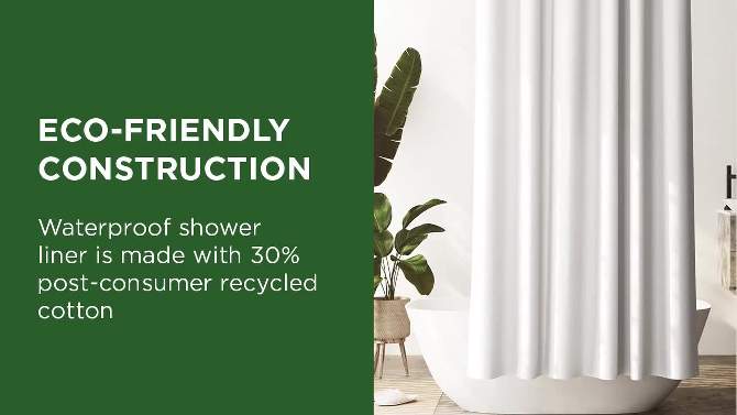 Waterproof Post Consumer Recycled Cotton Shower Liner - Zenna Home, 2 of 8, play video