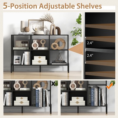 Black Adjustable 6-Cube Kids Storage Shelf Organizer