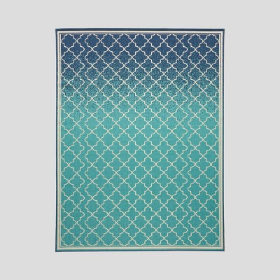 Laguna Ombre Outdoor Rug Blue/Ivory - Christopher Knight Home