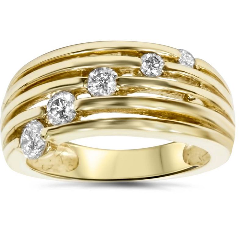 Pompeii3 14k Gold 1/2ct Fancy Womens Right Hand Diamond Ring, 1 of 6