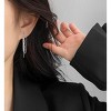 Solid 925 Sterling Silver Chain Dangle Earrings for Women Teens Asymmetric Tassel Dangle Earrings - 2 of 4