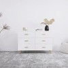 Okak Minimalism 6-Drawer Bedroom Dresser, High Glossy Surface, Storage Cabinet of Drawer with Golden Handle & Steel Legs - 3 of 4