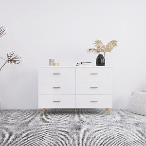 CAVINAS 6 Drawers Dresser Chest of Drawer Closet Organizers and Storage with Golden Handle and Golden Steel Legs for Bedroom, Living Room - 1 of 4