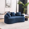 Racxily Curved Loveseat Blue Full Compression Sponge Sofa, 30D Chenille No-Assembly Compact Sofa for Small Spaces & Apartments, 65"L, 300 lbs - 2 of 4
