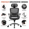 COMHOMA Big and Tall Ergonomic Mesh Office Chair, High Back Home Desk Chair, Computer Gaming Chair with Headrest, Flip-Up Arms, Wide Cushion - 4 of 4