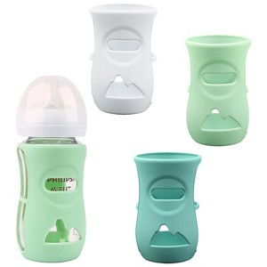 AOSTIRMOTOR Baby Stuff Glass Baby Bottle Silicone Sleeves 8oz Feeding Bottle Biberones Para Bebes Silicone Cover - 1 of 1