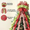 Joyfy 45 inch Blue & Silver Christmas Tree Topper Bow, Green Red White Ribbon Ornaments with Stripes and Dots, Christmas Tree Decorations Indoor - 2 of 4