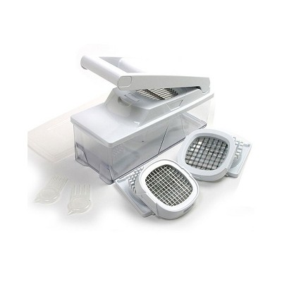 Norpro 838 Compact Big Mouth Food Chopper Slicer Kitchen Gadget with Interchangeable Grids, Cleaning Combs, and Storage Lid,  6 Cup/48 Ounce Capacity