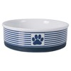Bone Dry Ceramic Pet Bowl Set Paw Patch Stripe, 2 Piece, Nautical Blue, Large - 3 of 4