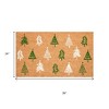 HomeRoots 24" X 36" Brown Green And White Christmas Trees Outdoor Coir Door Mat - 3 of 4