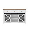 Bella Depot 55'' Sliding Barn Door Sideboard Storage Cabinet with 3 Drawers, Adjustable Shelves - 3 of 4