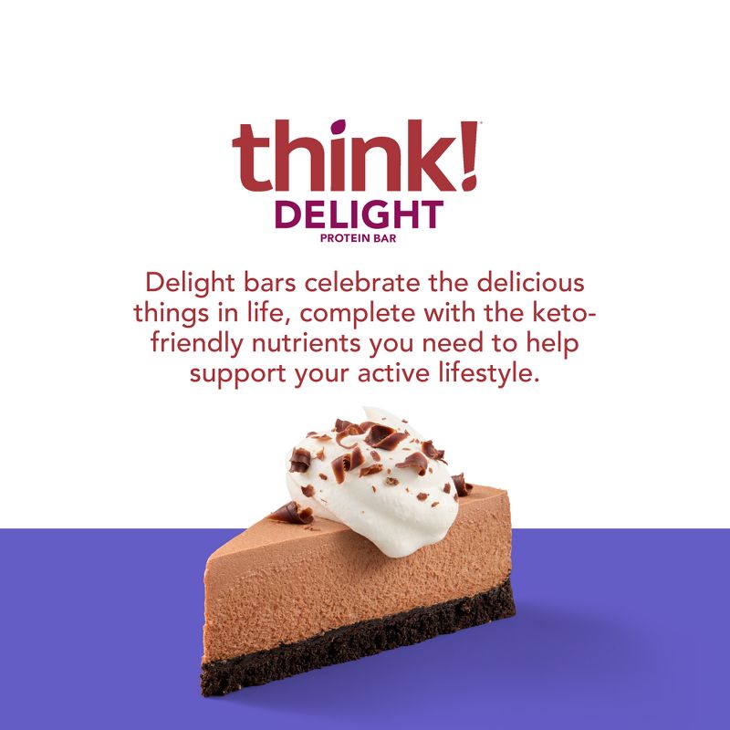 think! High Protein Keto Chocolate Mousse Pie Bars - 5pk, 4 of 16