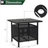 VINGLI Outdoor Side Table with Umbrella Hole 1.57" Umbrella Stand Table, Metal Patio Side Table Coffee Table for Garden, Pool, Deck - 3 of 4