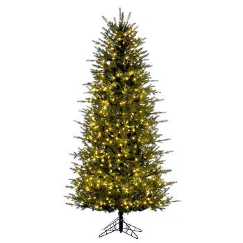 Vickerman 7.5' x 46" Georgian Fraser Fir Artificial Pre-Lit Christmas Tree with Folding Metal Tree Stand