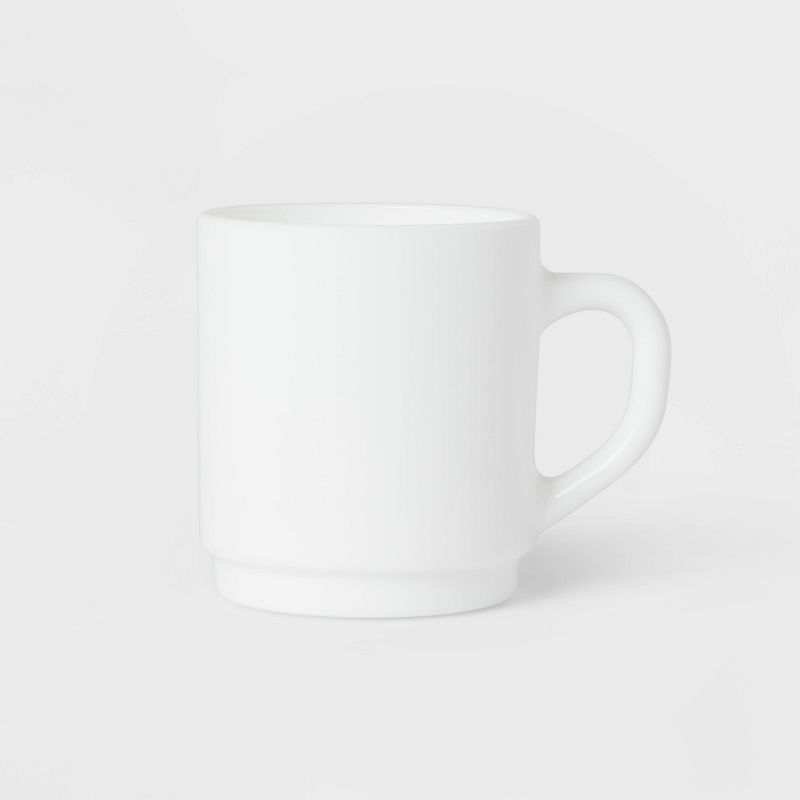 10oz 6pk Glass Mugs White - Made By Design&#8482;, 1 of 5