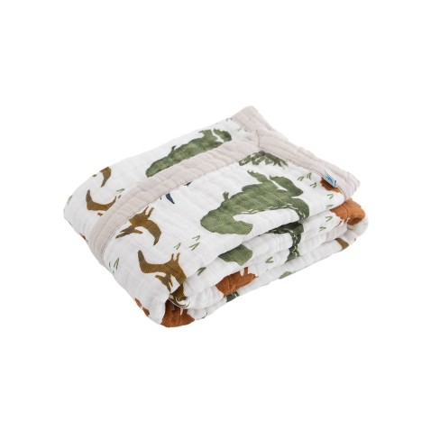 Little Unicorn Cotton Muslin Baby Receiving Quilt - Dino Friends : Target