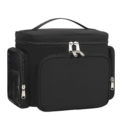 Portable Travel Makeup Bag Organizer With Makeup Brush Compartment and Two Side Pockets