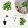 Acekool 5 Ft Faux Ficus Tree with Silk Leaves, Lifelike Trunk & Pot – Indoor & Outdoor Artificial Plant for Home, Office & Patio Decor - 4 of 4