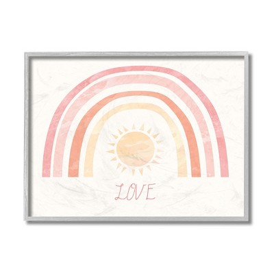 Stupell Industries Sunshine Rainbow with Love Text Red Yellow