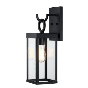 1-Light Outdoor Matte Black Wall Lantern Light (2-Pack) - 1 of 4