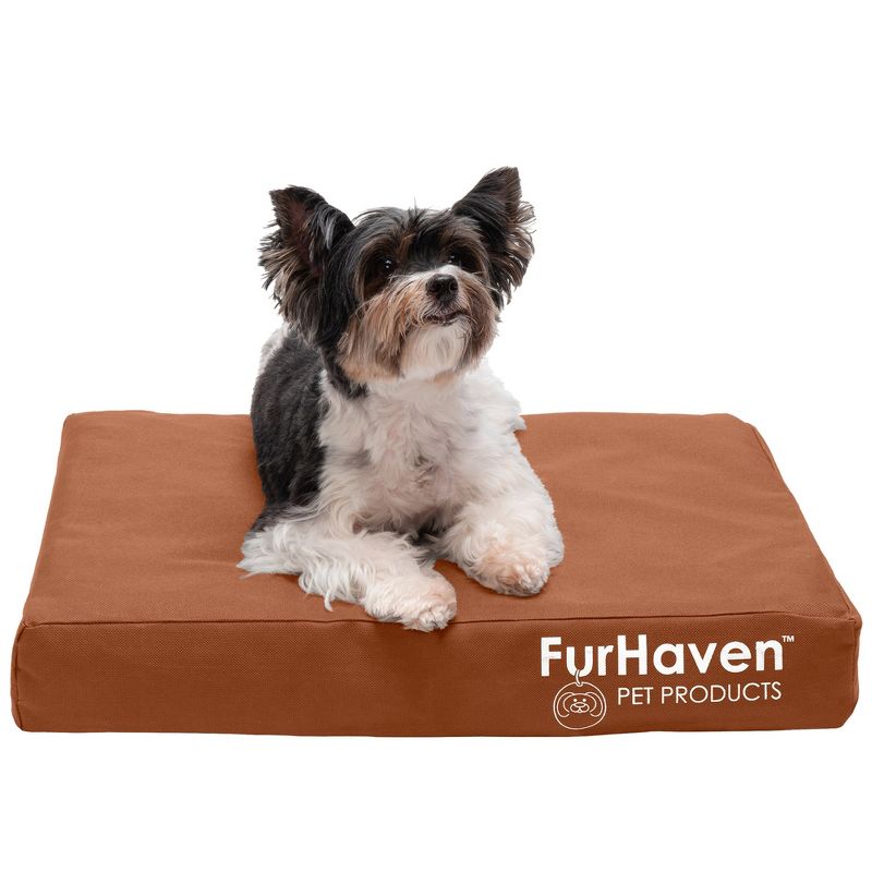 FurHaven Logo Indoor/Outdoor Deluxe Memory Foam Dog Bed, 1 of 3