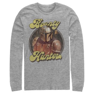 Men's Star Wars The Mandalorian Retro Bounty Hunter Long Sleeve Shirt - 1 of 3