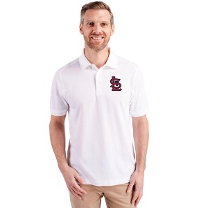 St Louis Cardinals Cutter & Buck Advantage Eco Tri-Blend Pique Mens Big and Tall Polo - White - 1X Large Tall - 1 of 1