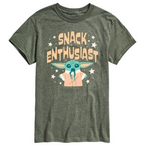 Men's - Star Wars - The Mandalorian Snack Enthusiast Grogu Short Sleeve Graphic T-Shirt - 1 of 4