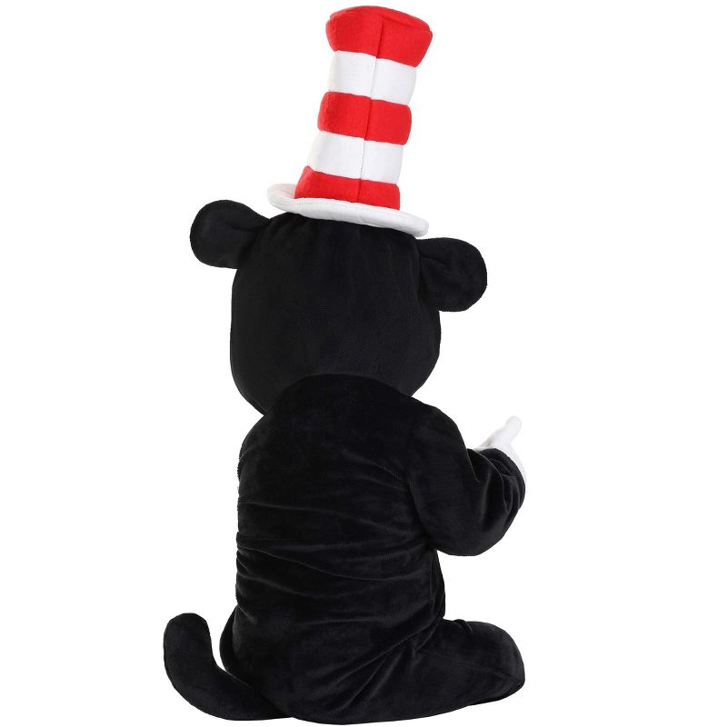 HalloweenCostumes.com 9-12 Months   Dr. Seuss Cat in the Hat Costume Infant One-Piece Jumpsuit., Black/Red/White, 3 of 4