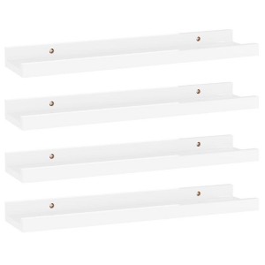 vidaXL Wall Shelves 4 pcs High Gloss White 15.7"x3.5"x1.2" - 1 of 1