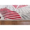 Home Mart Goods Red Silver Grey Leaf Hand-Carved Soft Living Room Area Rug - 4 of 4