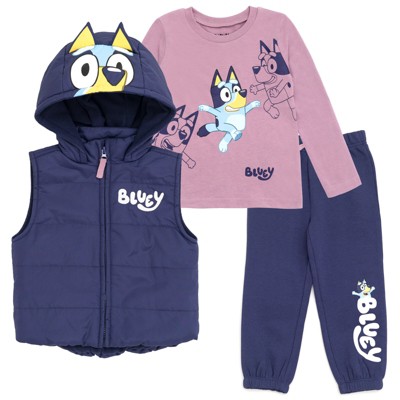 Bluey Polly Puppy Little Girls Fleece Hoodie And Leggings Outfit Set Light  Blue / Grey 6 : Target